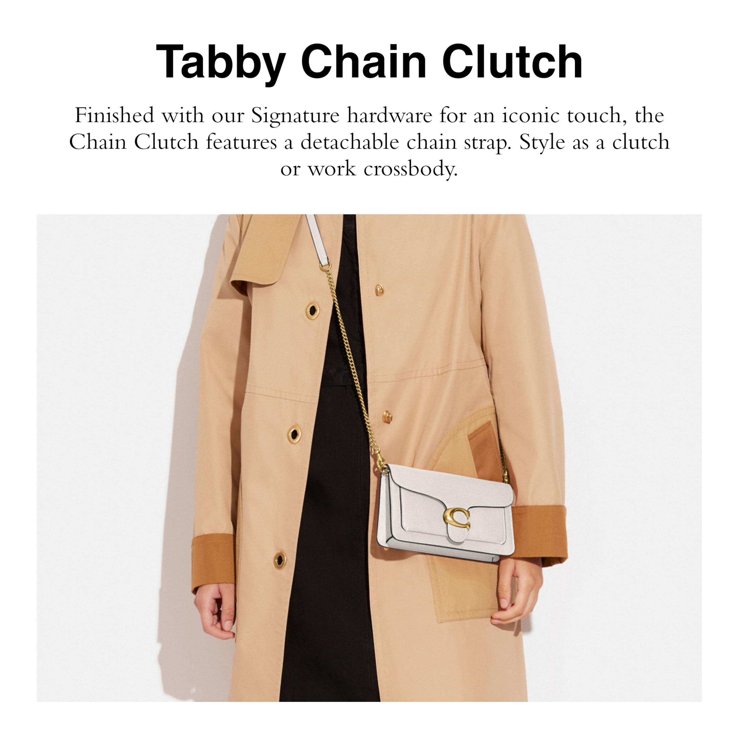 Coach Tabby Chain Clutch: One Size Chalk