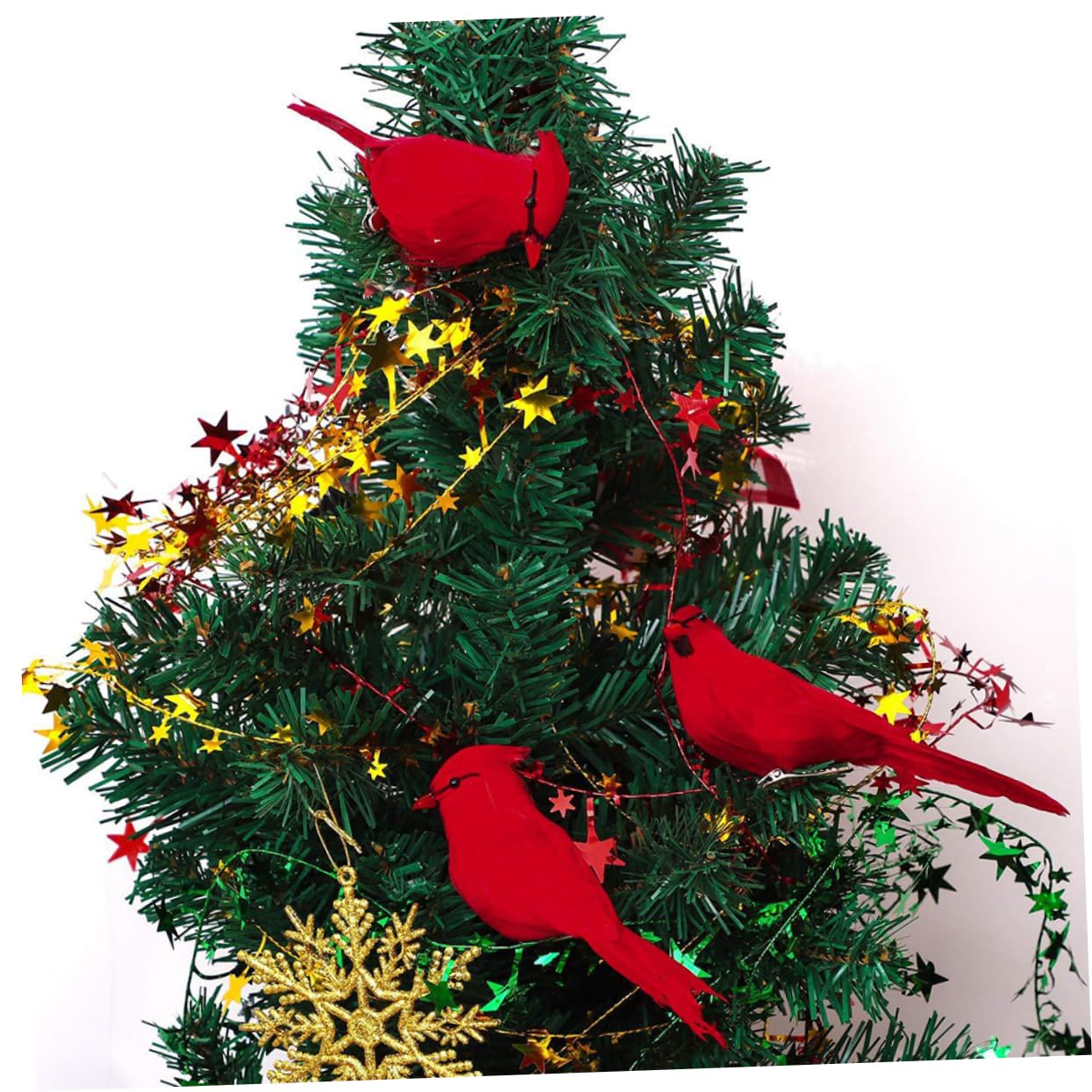 ABOOFAN 36 Pz Di Simulazione Di Natale Uccelli Di Natale Uccelli Dell'albero Di Con Clip Ornamenti Da Appendere All'albero Di i Cardinali Di Piuma Rosso