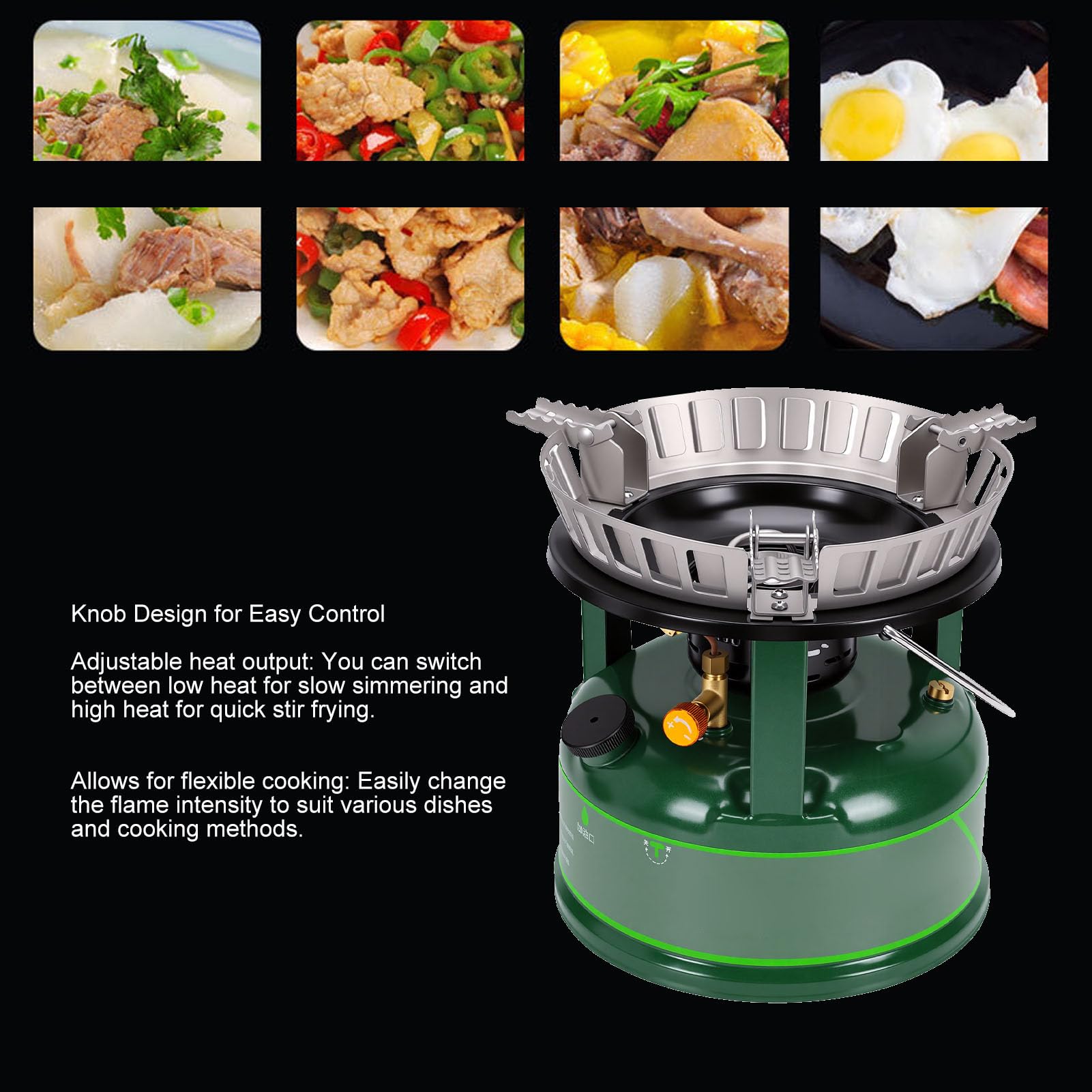 Annadue Réchaud de Camping Portable à Vent, Brûleur de Cuisson 9.8kW, for