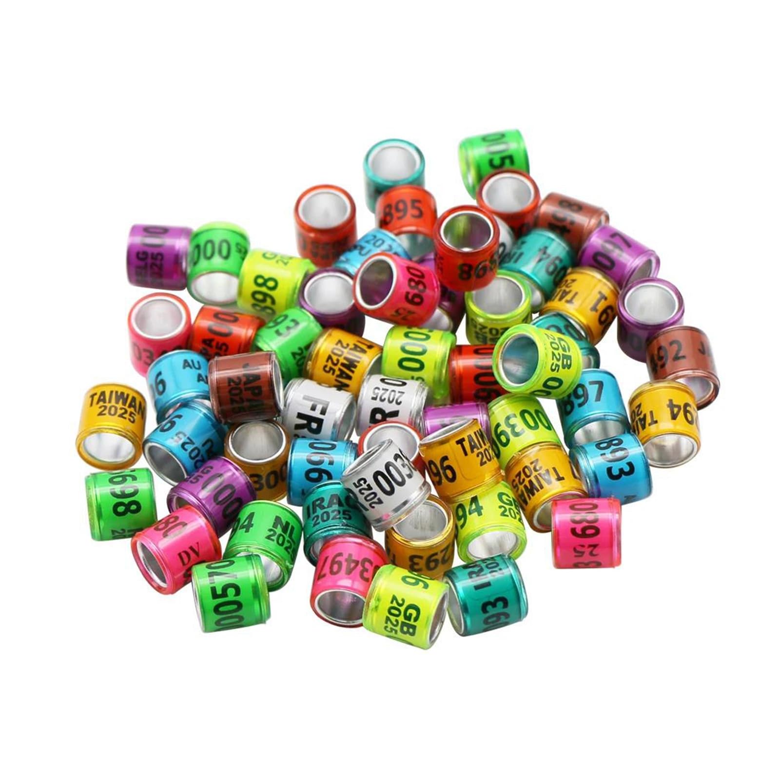 Anillos de plástico de aluminio 2026 para patas de paloma, etiquetas de identificación 8mm