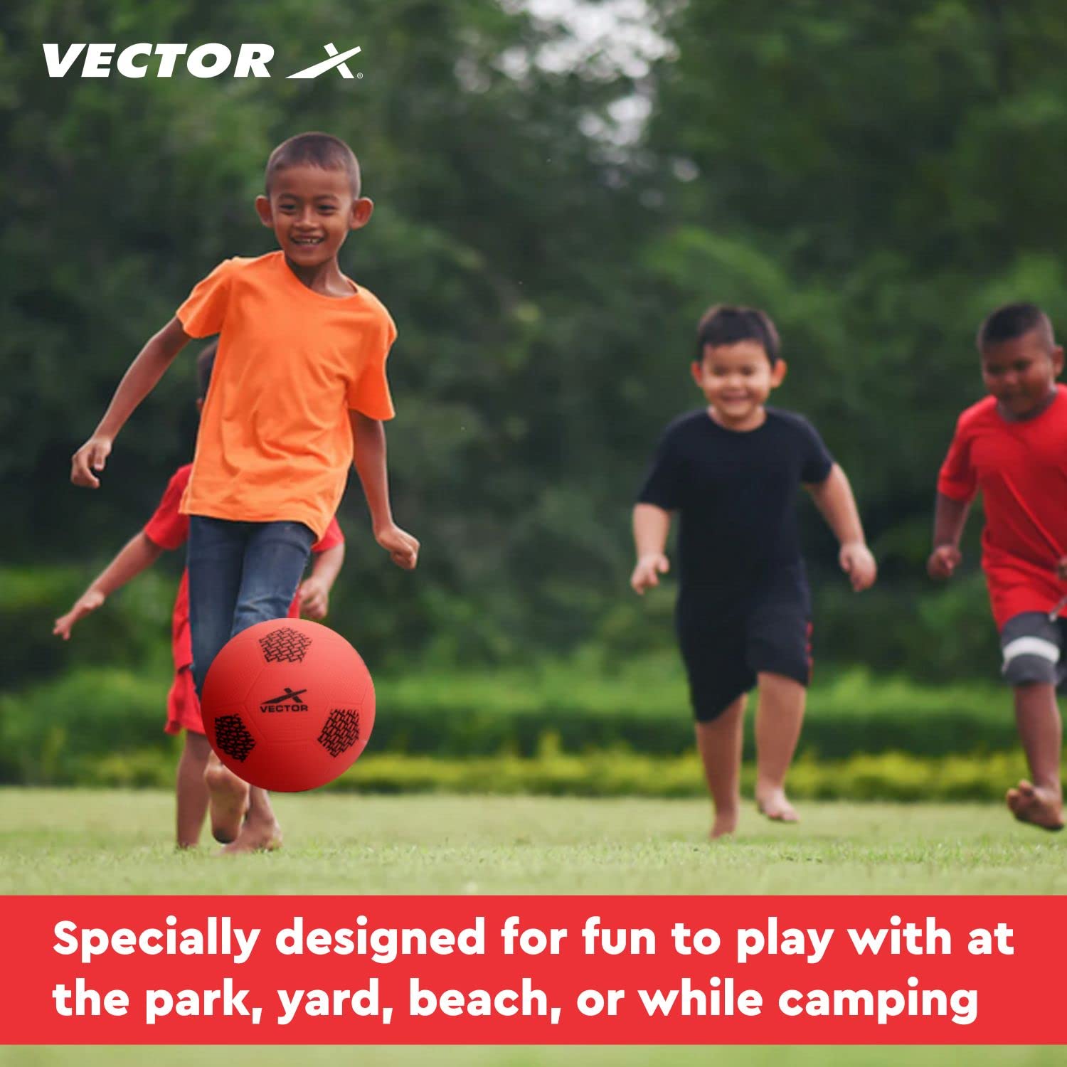 Vector X PVC Soft Kick Home Play Fußball, Training, (Größe 3), Orange und Rot, 2 Stück