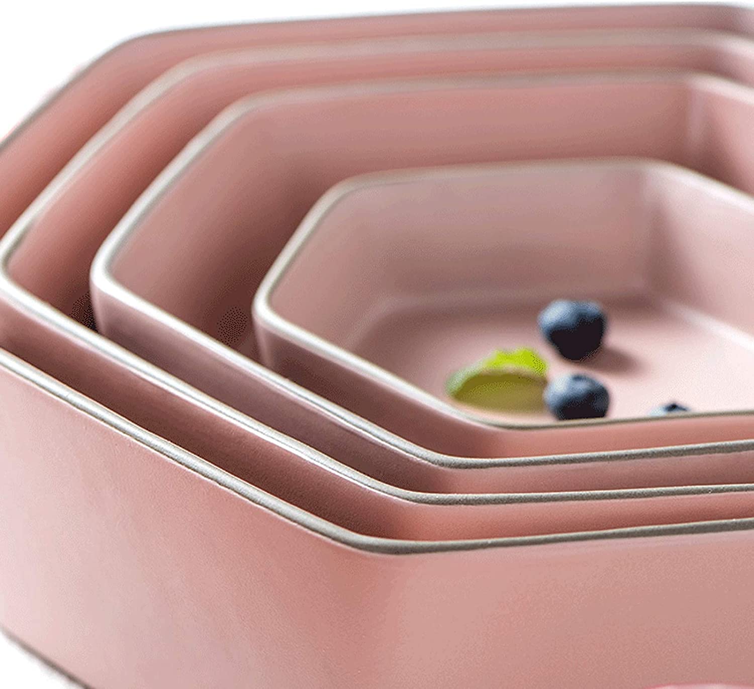 Różowa porcelanowa zastawa stołowa – 22-częściowy talerz i miski w stylu nordyckim – elegancka ceramiczna zastawa stołowa na wesela, przyjęcia i pomysł na codzienne użytkowanie