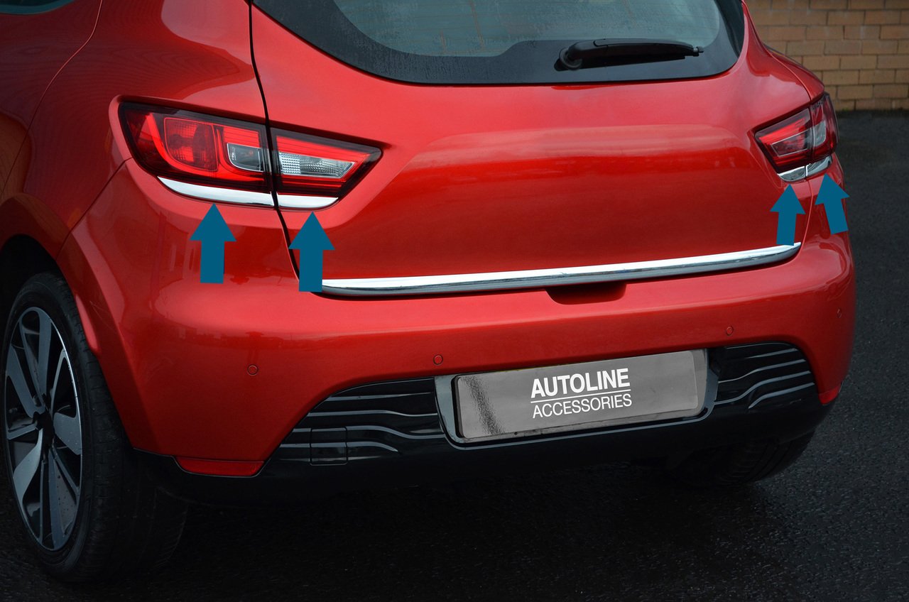 Chrome garnitures feux arrière pour adapter Clio IV (2012+).