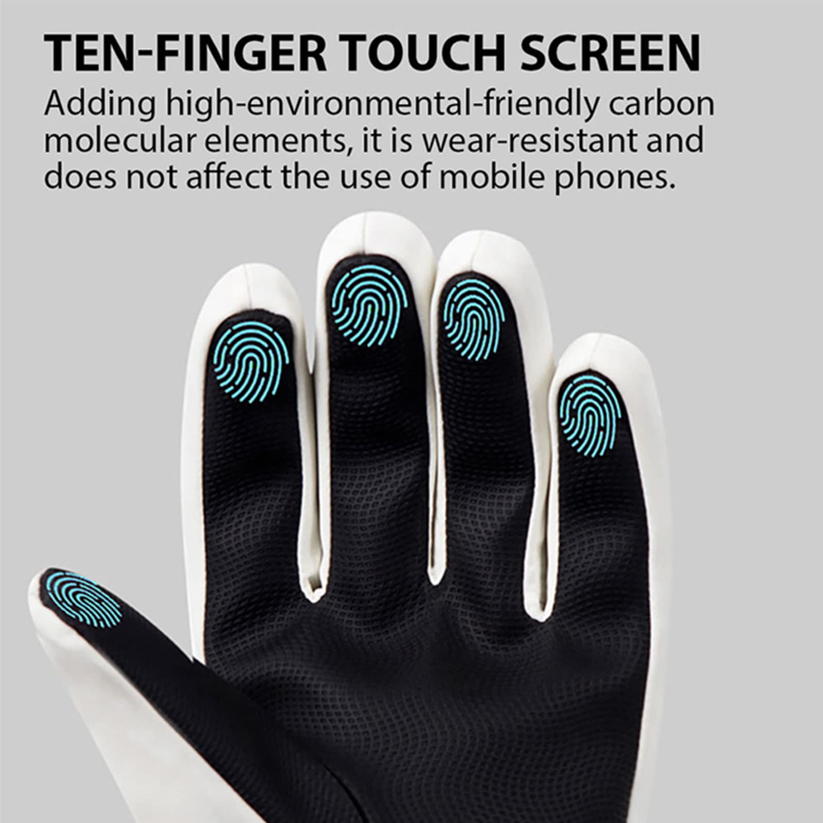 Gants de Ski d'hiver pour Hommes et Femmes Gants de Snowboard Antidérapants à Écran Tactile Imperméables pour Les Gants Coupe-Vent par Temps Froid