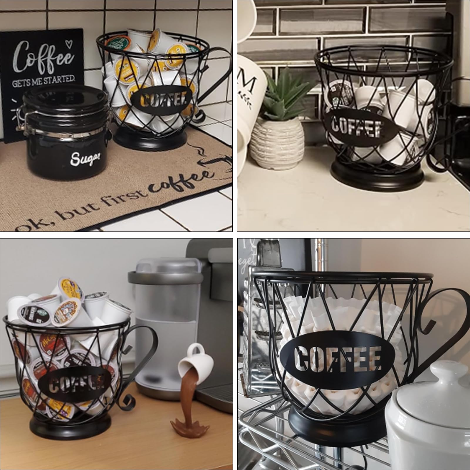 TreeLen Zeilako Porte-dosettes de café, organisateur de tasse K, grande capacité pour tasses 40 K, rangement de dosettes K pour café – Noir