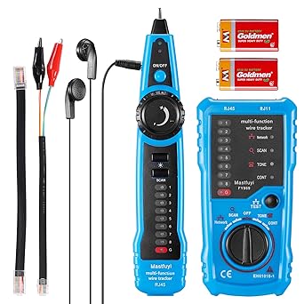 Network Cable Tester, Line Finder with Probe Tone, Wire Tracker Multifunction, RJ11 RJ45 Cable Tracer, Telephone Line Test, Ethernet LAN Network Cat5 Cat6 Cable Maintenance Collation