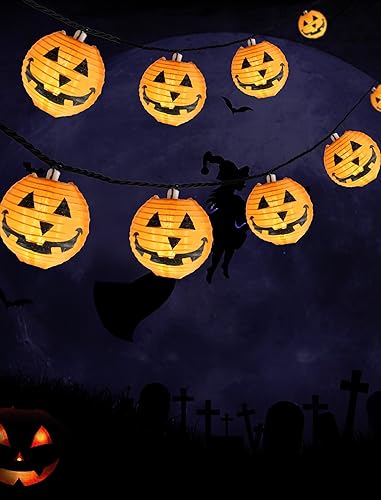 Charming Halloween Christmas Pumpkin Lantern Lights, 12ft 20 LED UL