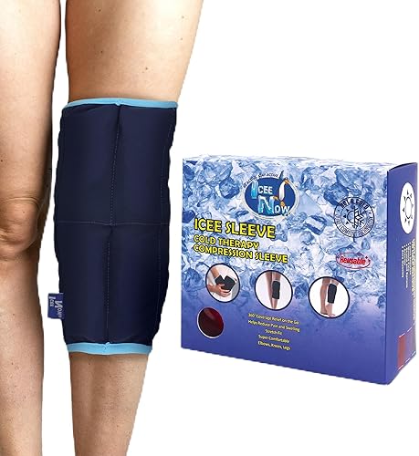 IceeNOW - Manga de hielo, envoltura de hielo para rodilla, manga de compresión de férula de espinilla, paquete de hielo para bíceps y pantorrillas,