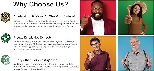 Miniatura 5 de Natural Home Cures Cápsulas de pericarpio de mangostán  Polvo orgánico liofilizado con 61,800 mg de fuerza, rico en más de 56 potentes xantonas y