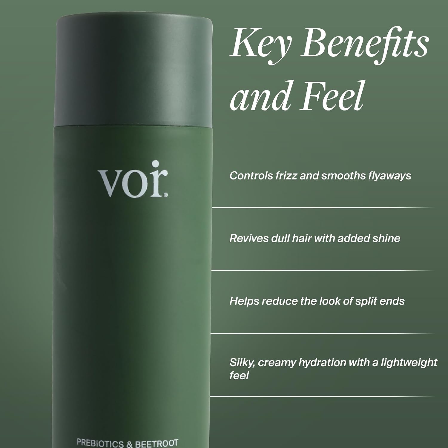 Voir Haircare Strengthening & Hydrating Conditioner – Frizz Control Smooth Finish & Lightweight Moisture | Vegan Silicone-Free 80% Plant-Derived Formula, 230ml