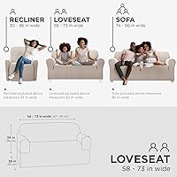 Vista 5 de Zenna Home Eco-Smart - Funda de sofá biplaza de algodón reciclado de 1 pieza, color caqui jaspeado