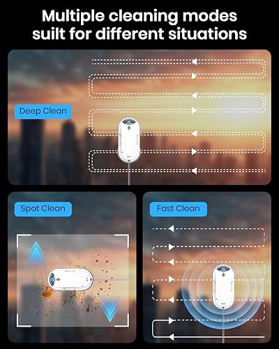Miniatura 6 de BNZ Robot inteligente de limpieza de ventanas, doble turbo y limpiador de ventanas con doble rociado automático con múltiples sistemas de seguridad,