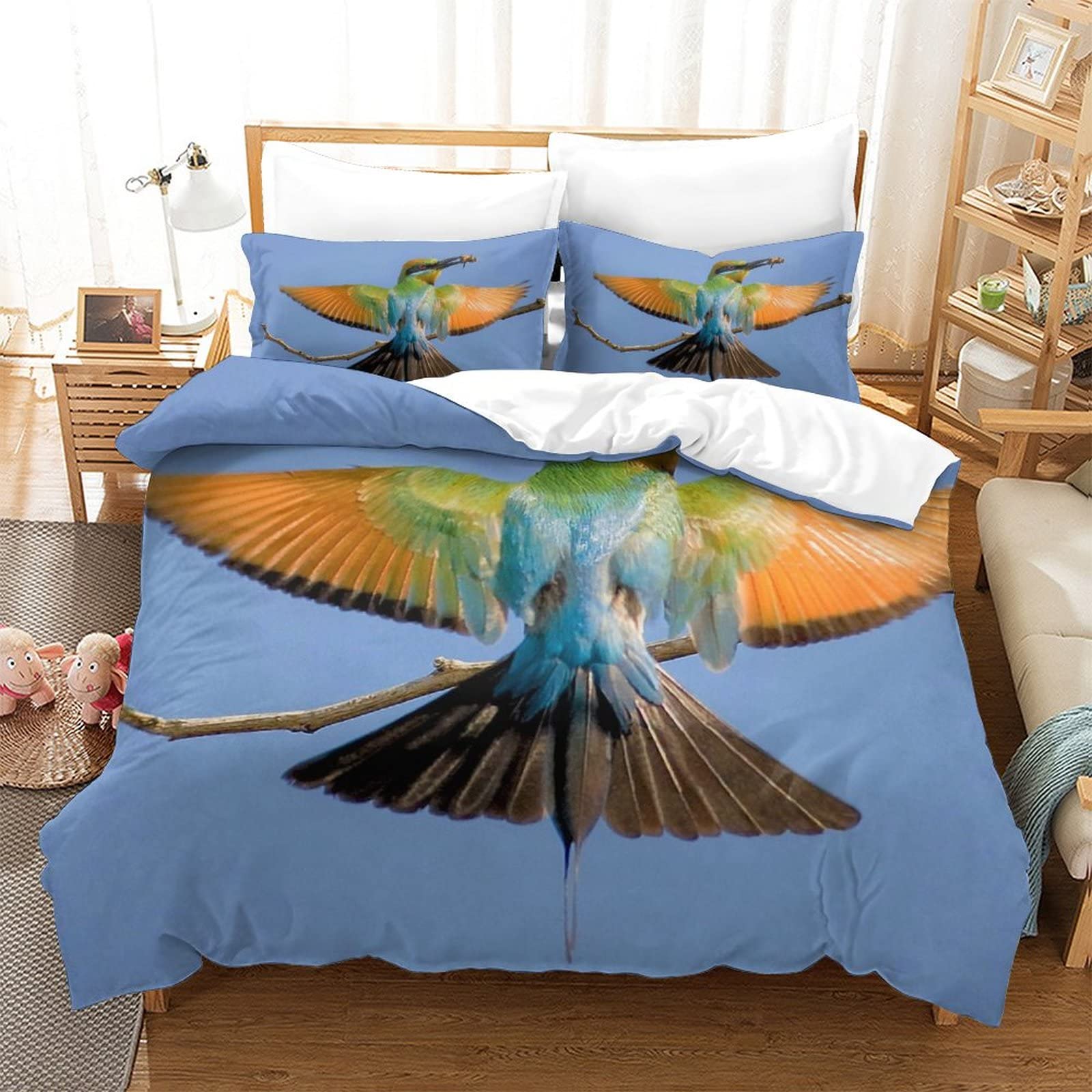 Housse de couette microfibre douce motif 3D premium pour lit roi 220x240cm
