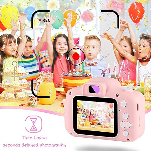 Miniatura 4 de NINE CUBE Cámara digital portátil de juguete para niños de 3 4 5 6 7, mini cámara para niños con tarjeta SD de 32 GB