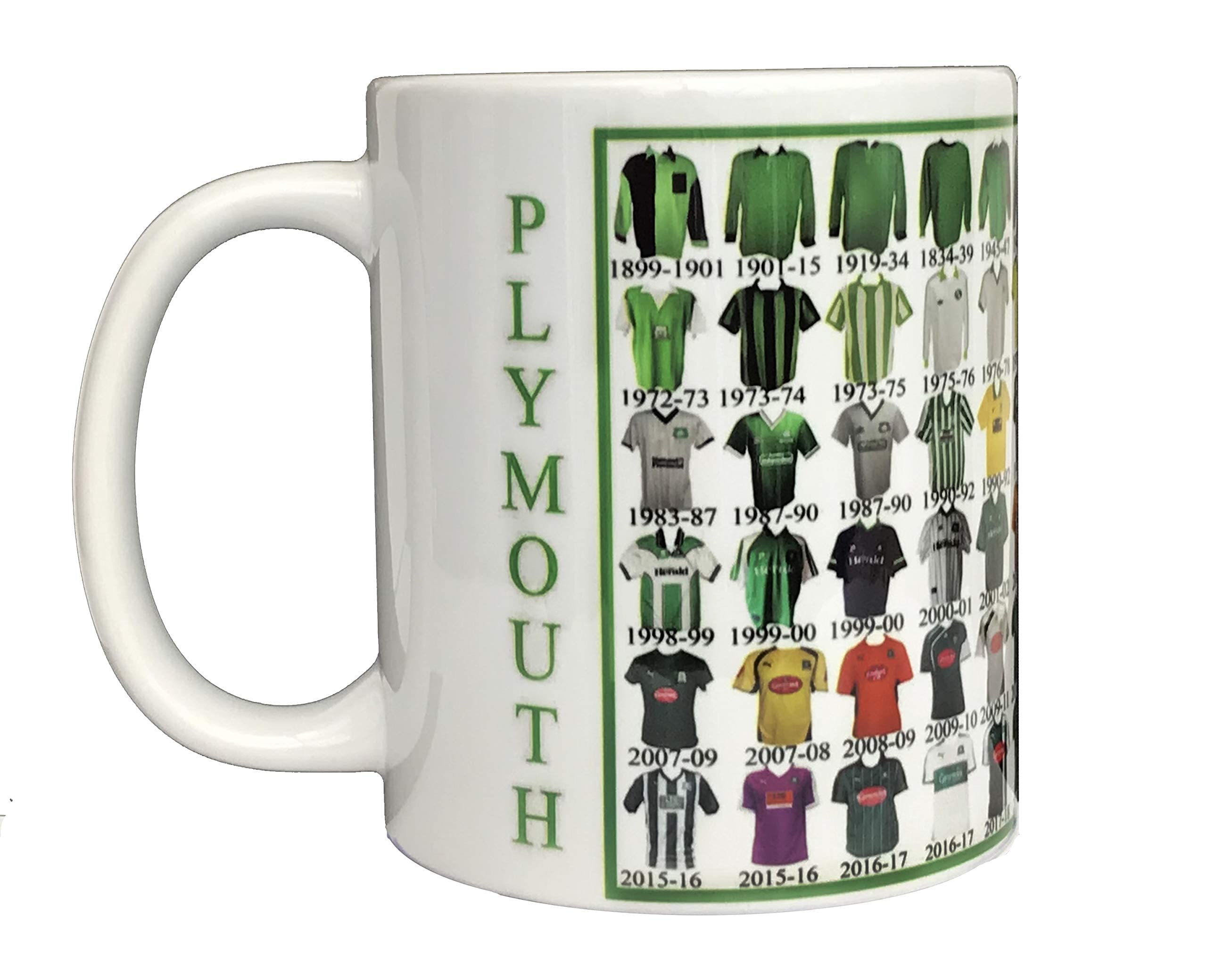 Glory Shirts White Plymouth Argyle Ceramic Mug - Football Shirt History Through The Ages