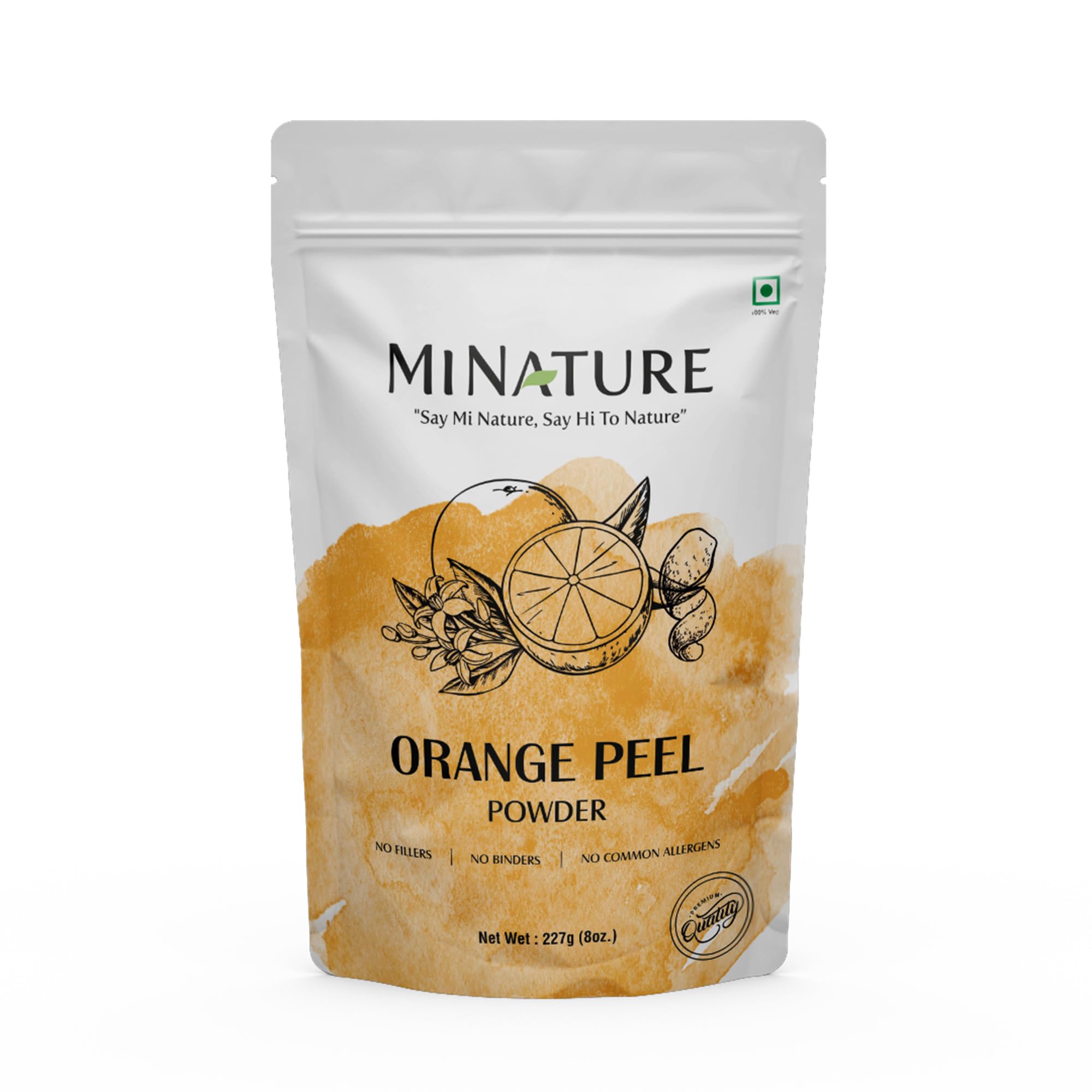 mi nature Orange Peel (Citrus Aurantium) Powder by mi nature, All Natural, Vegan, Non GMO, For Hair & Skin Care, 227 g / 8 OZ / 1/2 lb
