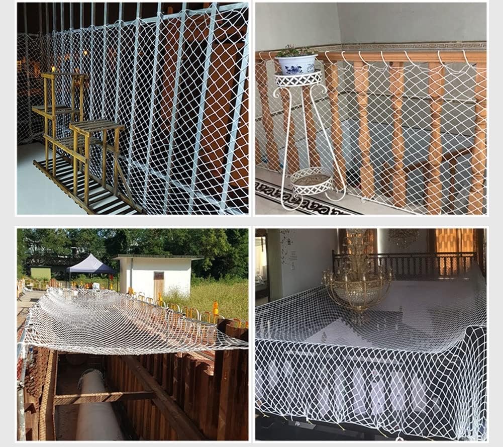 Children's Safety Net for Balcony Railing & Stairs - Anti-Fall Mesh Protection, 2m x 5m, White, Ideal for Plant Climbing, Outdoor Decor, Construction Safety