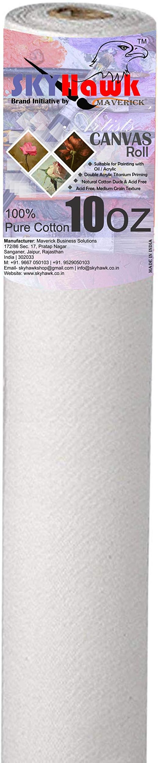 SKYHawk Medium Grain Artist Canvas Roll (10 oz) (36 x 5)