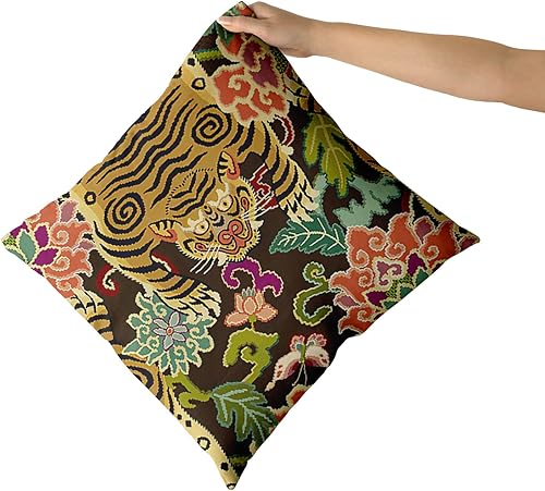 Miniatura 3 de aportt Juego de 2 fundas de almohada de tigre, diseño de rayas de tigre, de algodón, decorativas, para dormitorio, sofá, sala de estar, silla,