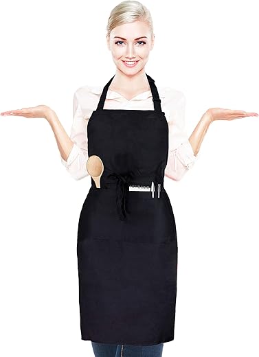 Afzonos Grembiule da Cucina Uomo e Donna, Nero