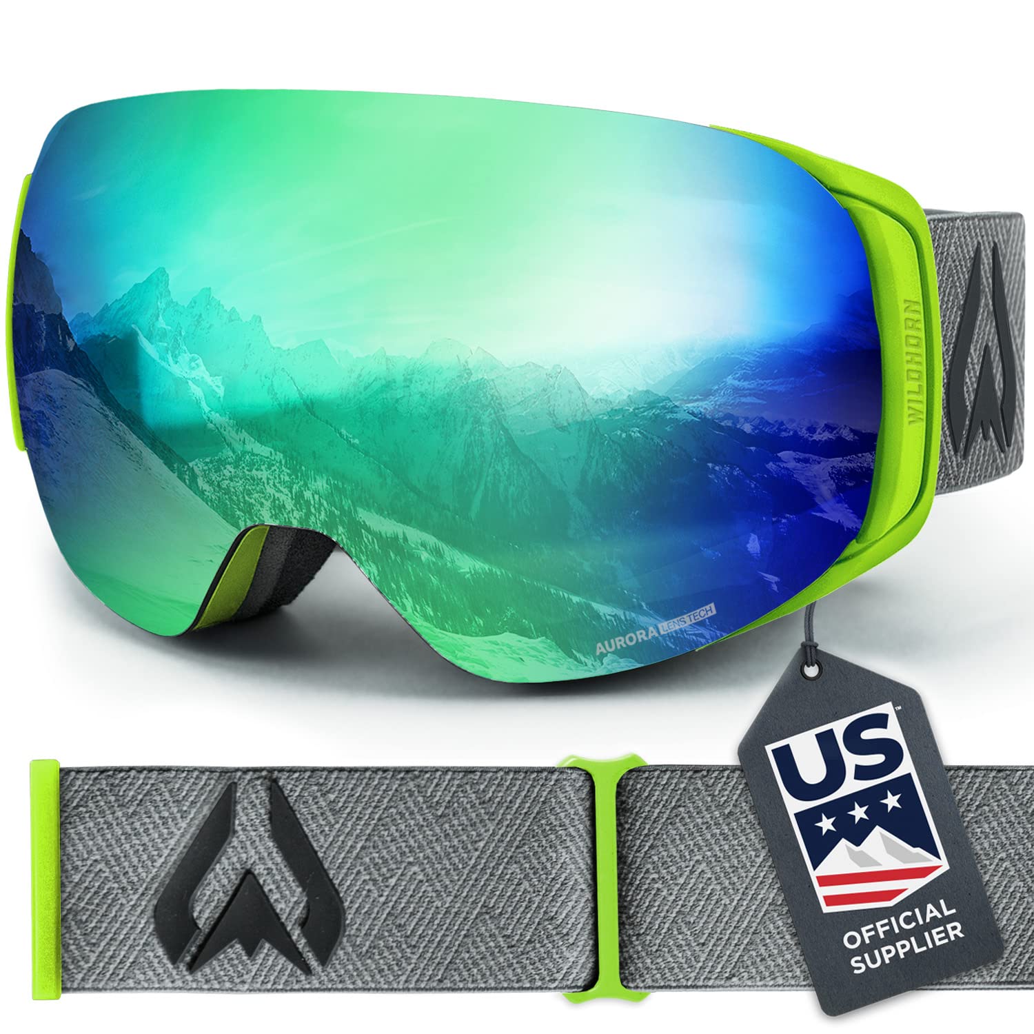 Wildhorn Roca Ski Goggles Men Women Anti-Fog/Scratch 100% UV-Magnetic Lens-Snowboard Snow Goggles Men Women Adult