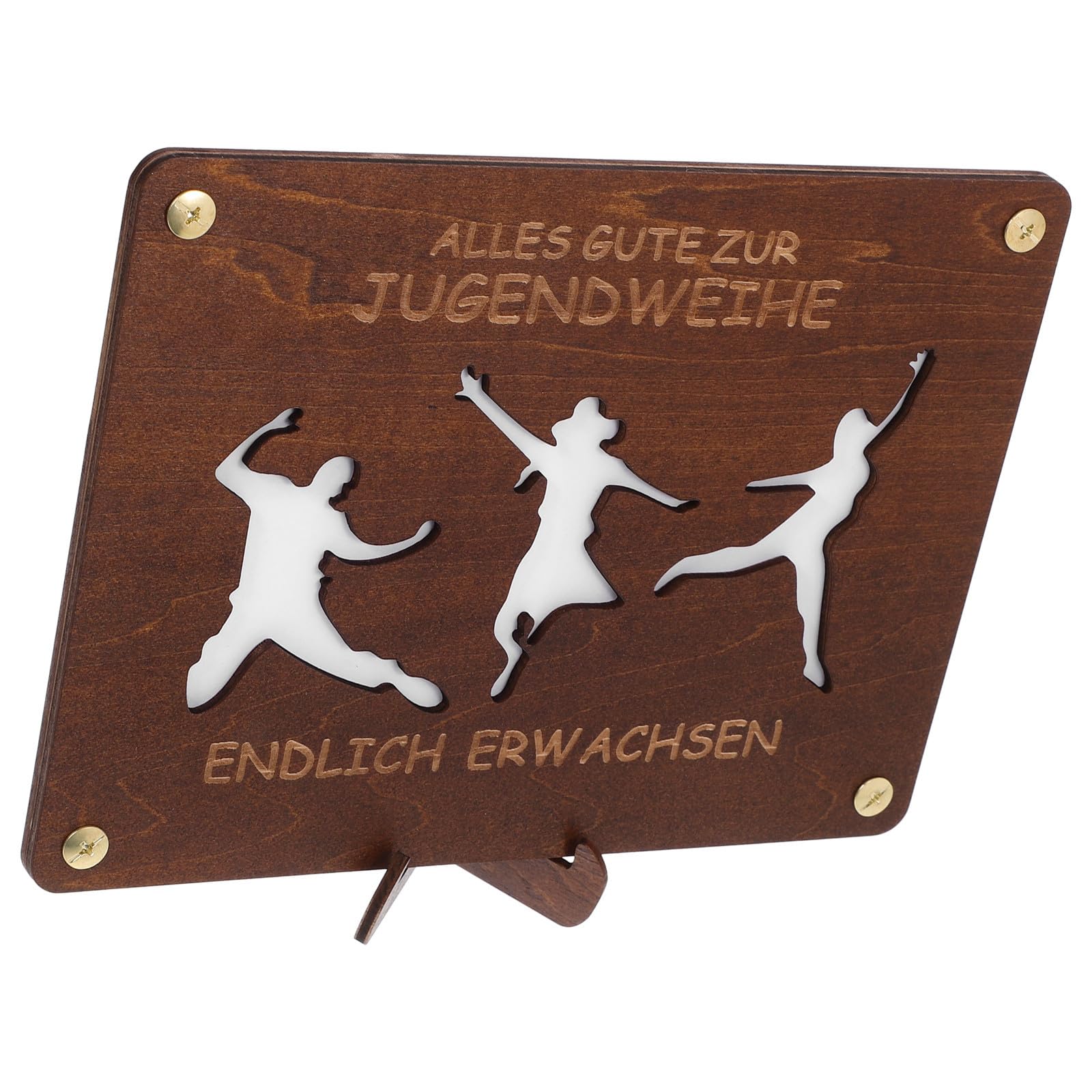 4 Piezas Billetera de Madera para Dinero, Caja Rectangular