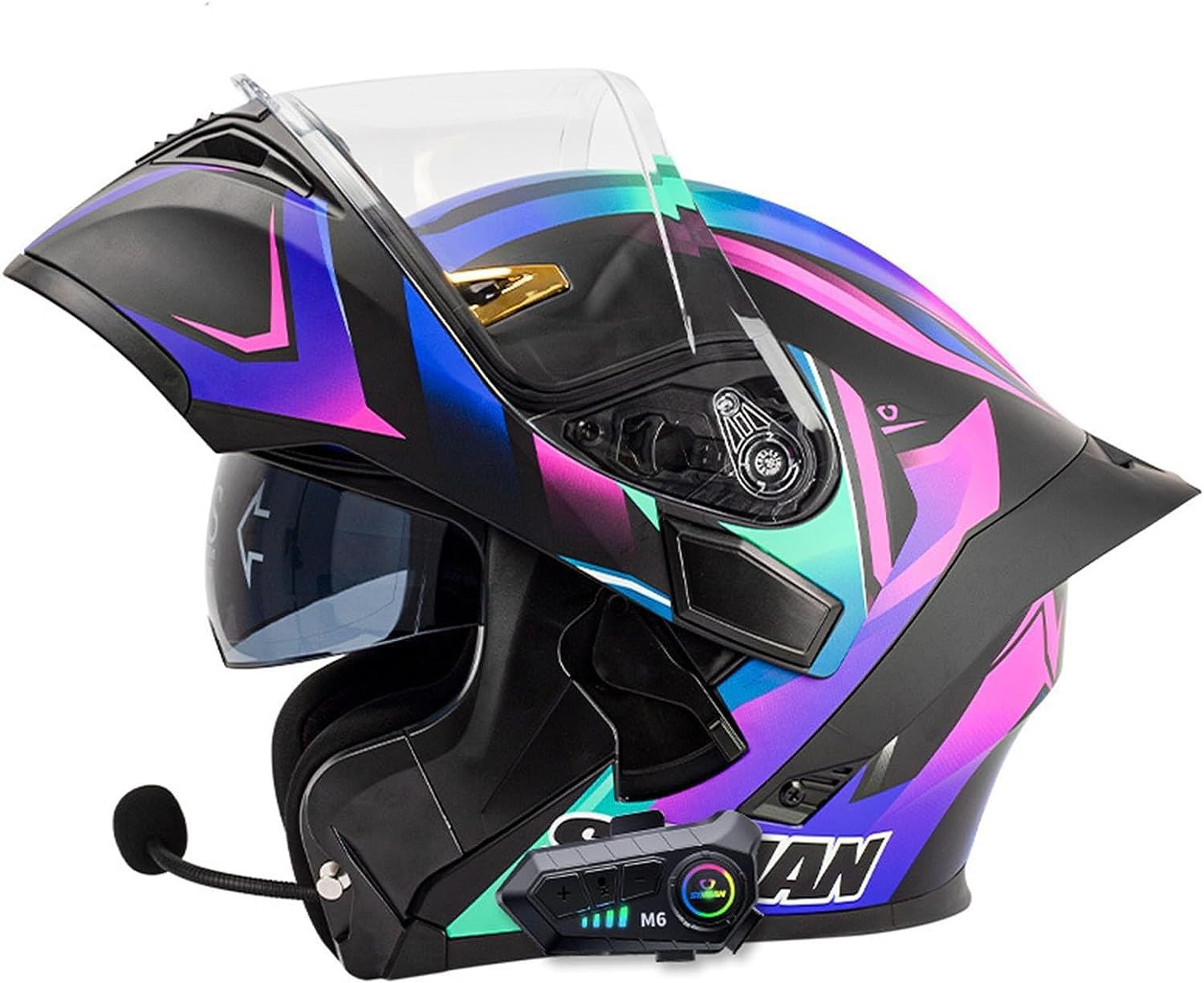 Kcolic Full Face Flip-Up Modular Helmets For Men And Women,ECE Approved Bluetooth Modular Motorcycle Helmet,Integrated Motorcycle Helmet With Double