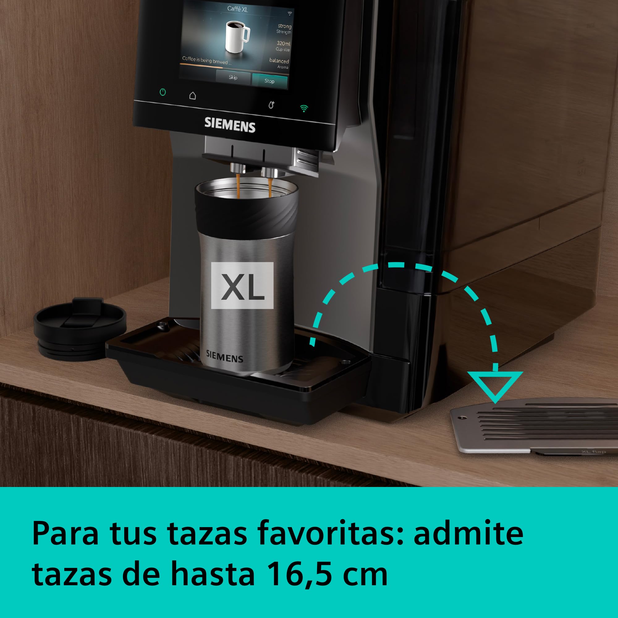 SIEMENS, Cafetera Superautomática, EQ700 iAroma, pantalla táctil, Cold Brew y Slow Brew, App Home Connect, morning haze, TP725E01