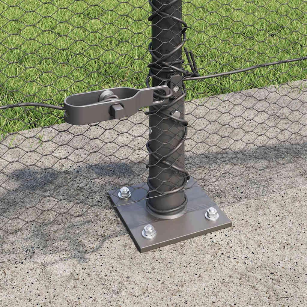 Postes de valla gris de 100 cm, de acero gris con revestimiento de PVC