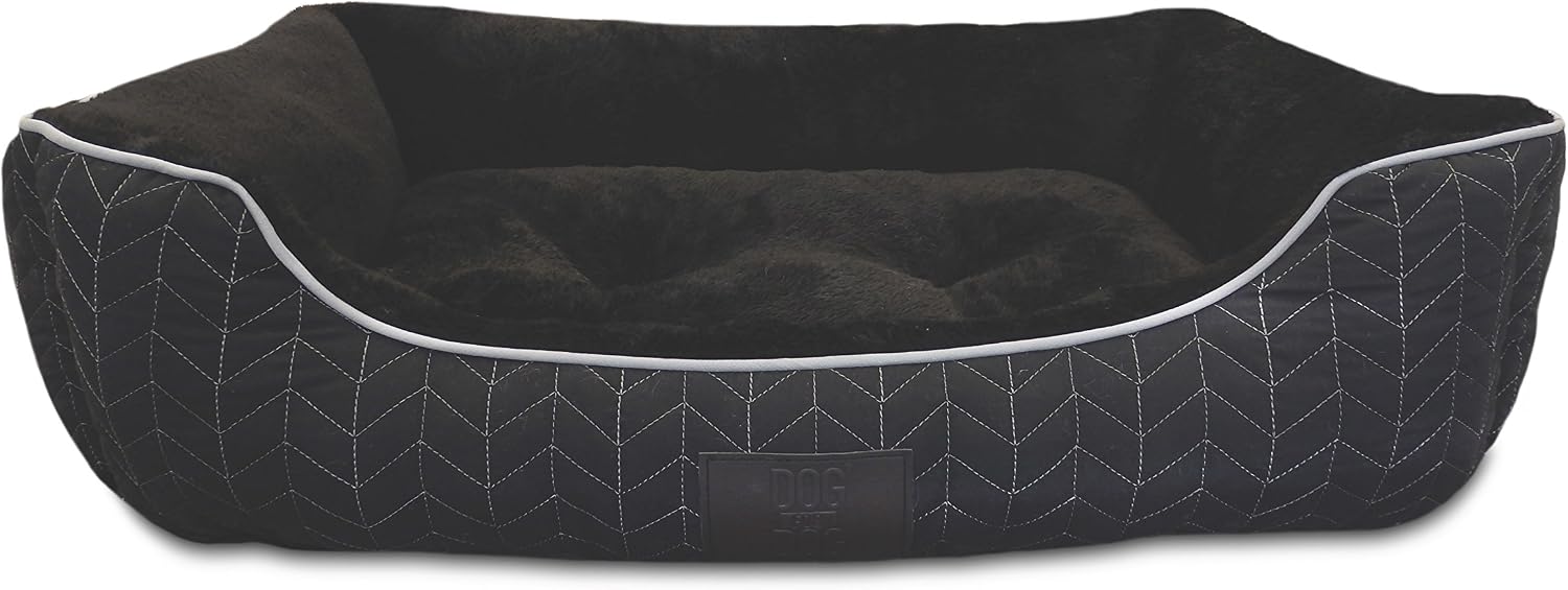 DOG for DOG Herringbone Quilted Cuddler Black Color