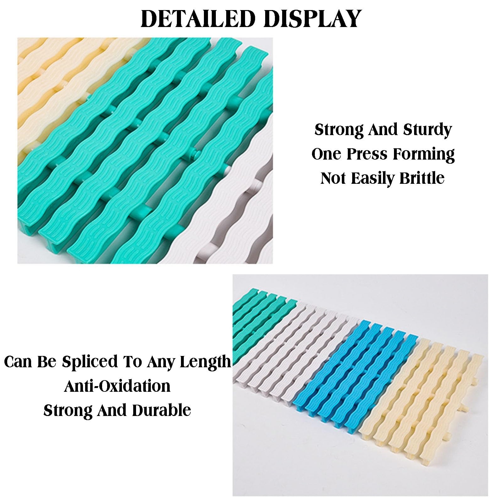 Griglie per Piscine, griglia di Troppo Pieno Personalizzabile, griglia per canaletta Stradale componibile, Sistema di drenaggio a 3 interfacce, Ideale per vialetti e recinzioni da Giardino,