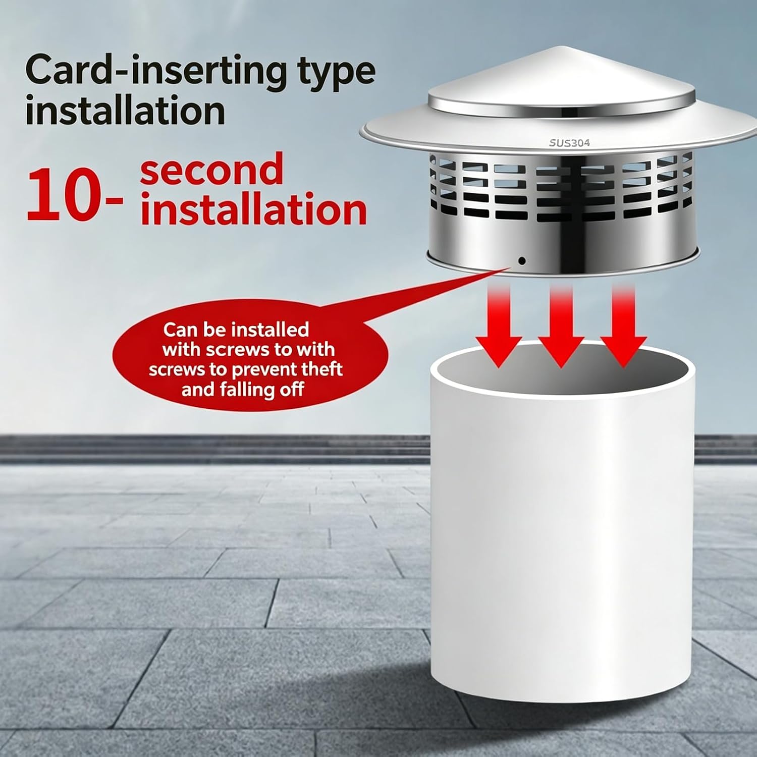 Hyuduo 8 Inch Chimney Cap,304 Stainless Steel,Spark Arrestor Mesh,Outdoor Accessory Topper