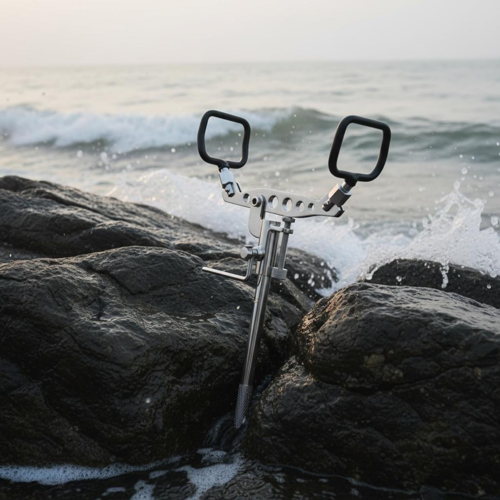 Soporte para Cañas de Pescar Estable Diseño Portátil de Acero Inoxidable y Goma Antideslizante con Ajuste Personalizado Adecuado para Jornadas de Pesca y en .