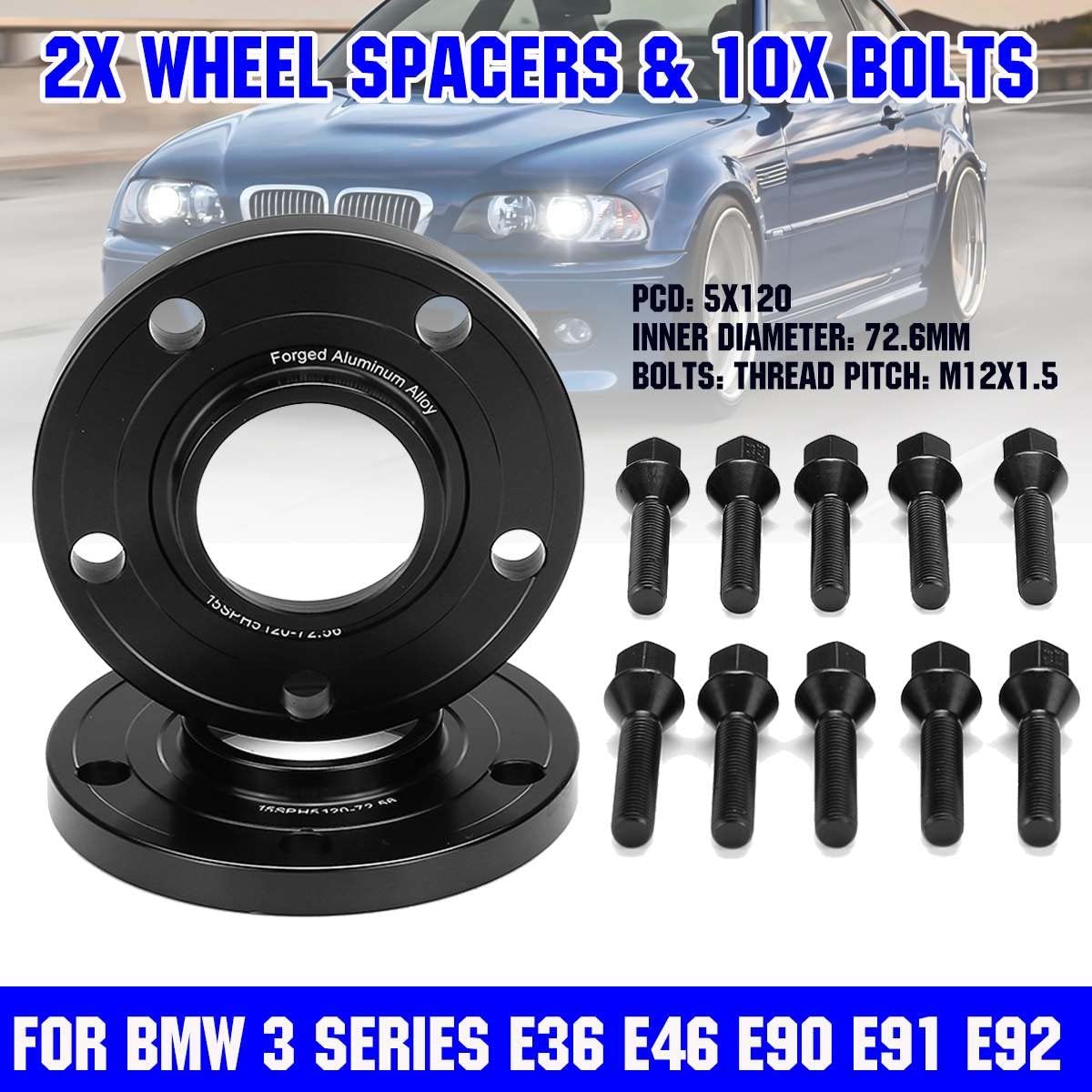 Separadores De Rueda 15 Y 20 Mm Con Pernos, Para BMW 1, 3, 5, 6, 7, 8 (5x120, 72.6 CB), De Cruize