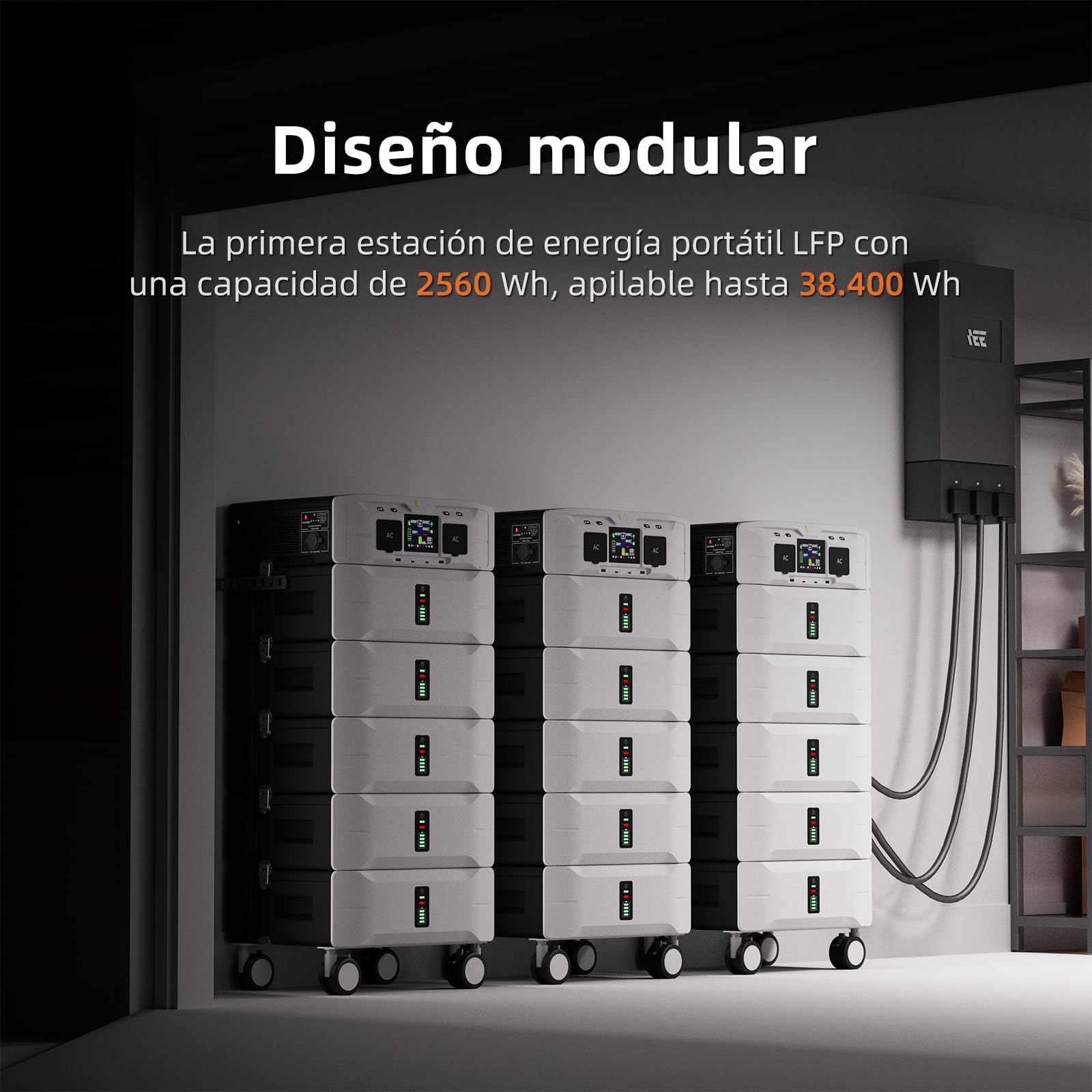 IEE 5000W Generador Solar con 2 Panel 500W, 5120Wh Estación de Energía Portátil, Ampliable Hasta 10 kWh, App, 11 Puertos, Batería LiFePO4, Power Station para Camping, Caravana y Emergencias