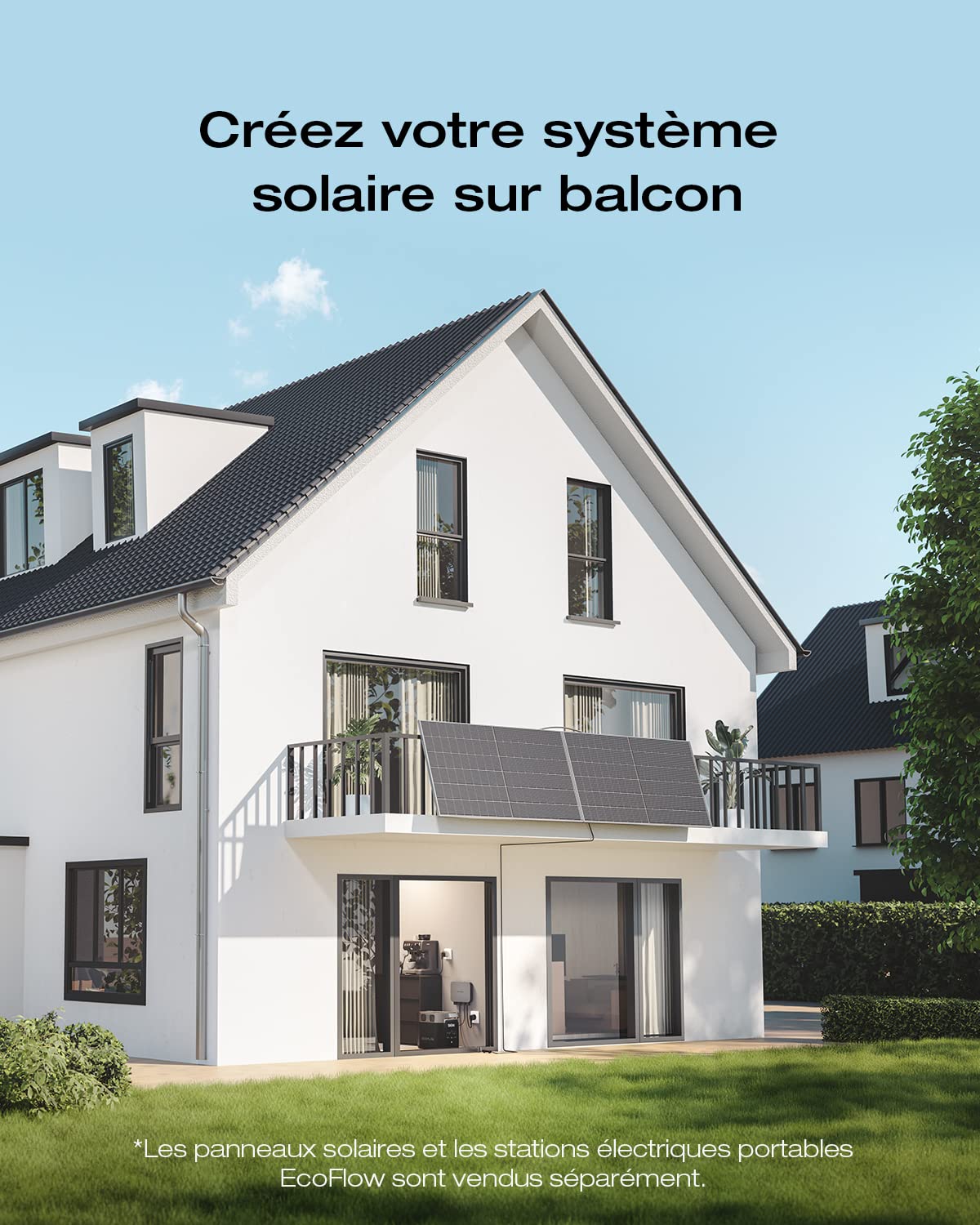 EcoFlow PowerStream Micro-onduleur 600 W, Mise à Niveau Gratuite à 800 W, onduleur Solaire Intelligent, Wi-FI, pour Centrale électrique de Balcon, onduleur PV pour 2 Panneaux solaires