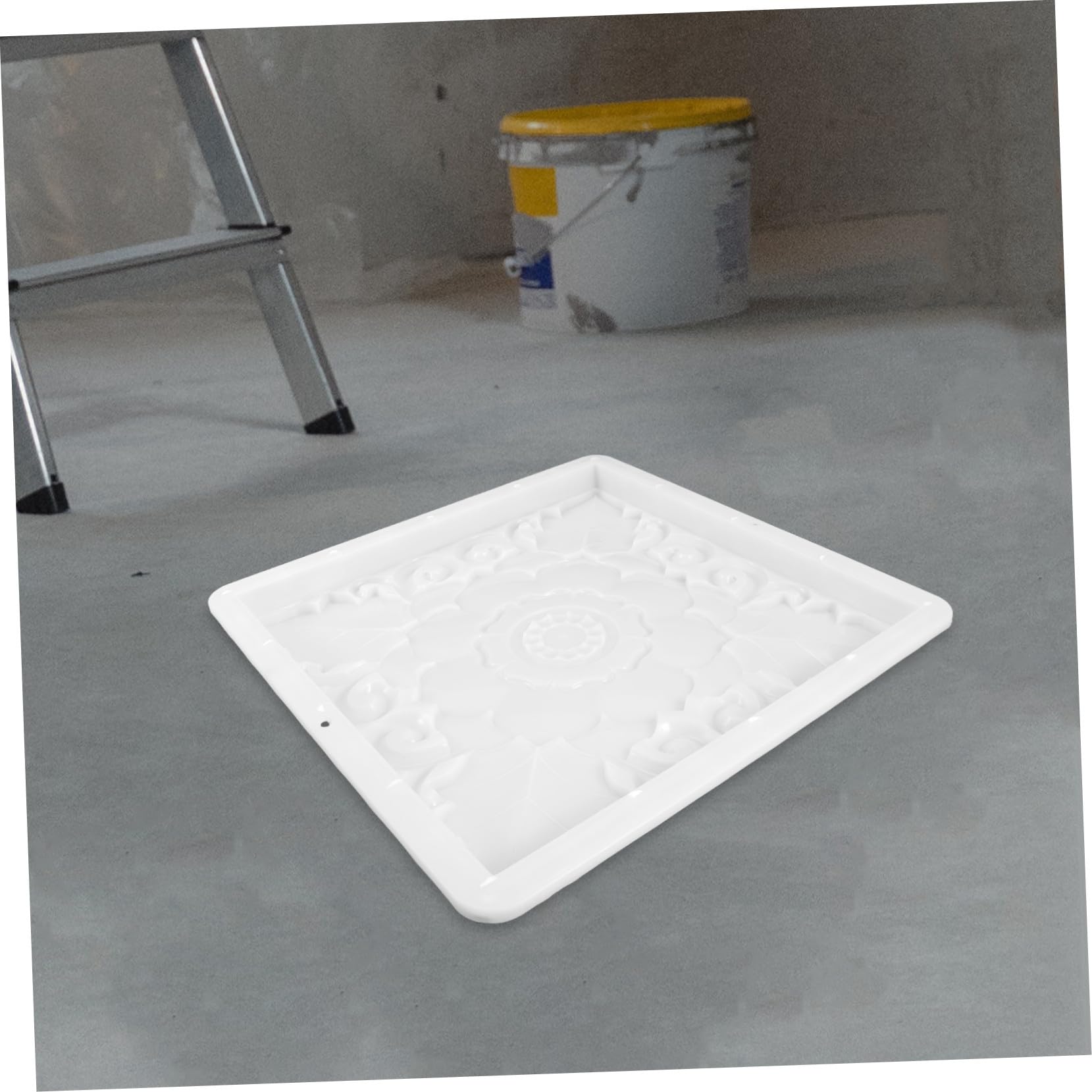 Molde Para Pavimento De Jardín y Baldosas De Cemento, Plástico Resistente, Estilo Clásico Chino Lian 40x40x3 Cm, Para Decoración Diy De Patios y Senderos, 1 Unidad, Uso Exterior