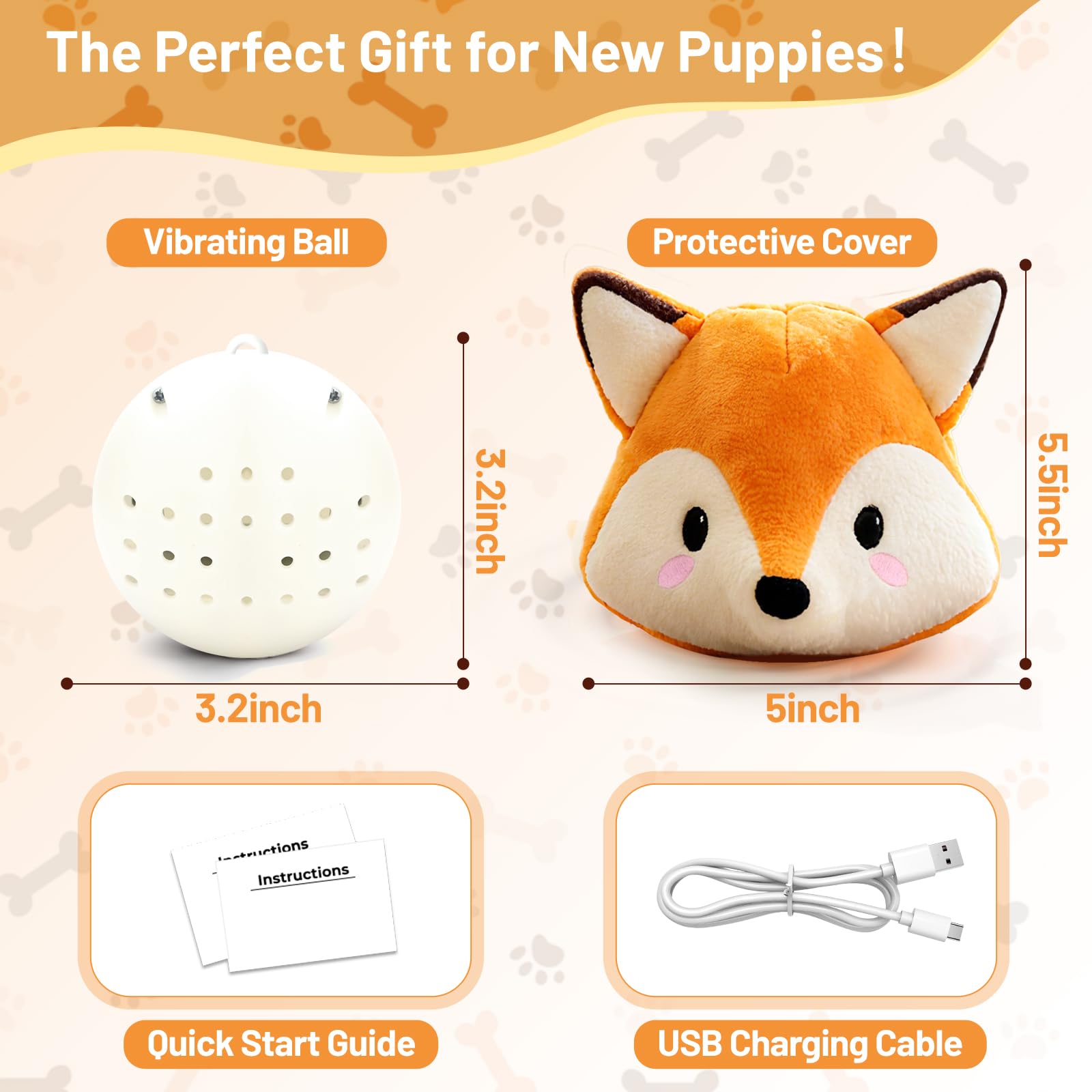 Interactive Fox Puppy Toy for Anxiety & Boredom Relief - Automatic Self-Moving, Bouncing & Vibrating with Sound for Mental Stimulation | Rechargeable & Chew-Resistant for All Breed Sizes - image 8