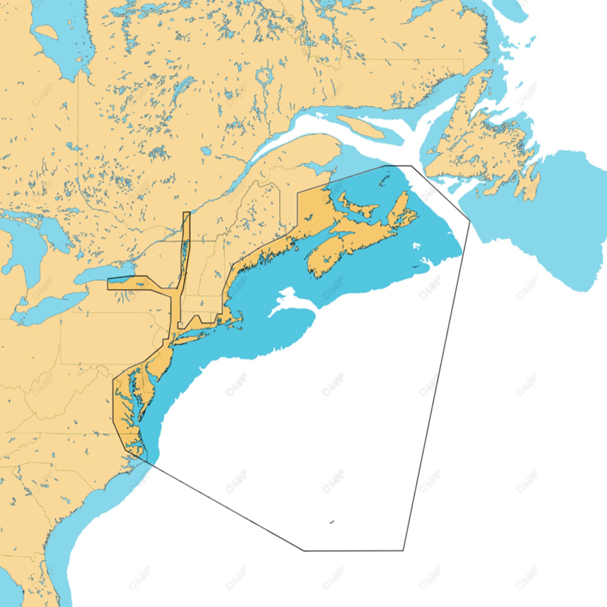 C-MAP Reveal Coastal - Nova Scotia to Chesapeake Bay, Map Card for Marine GPS Navigation