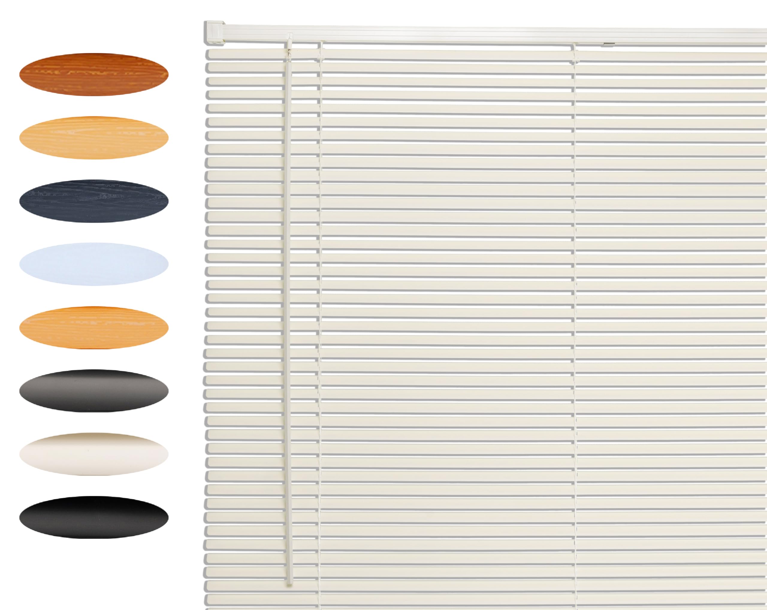 Lister Cartwright 25mm PVC Venetian Blinds for Windows – Trimmable, Easy Fit Curtains, Child Safe – Durable Home & Office Blind(White, 90 cm Width x 160H cm)