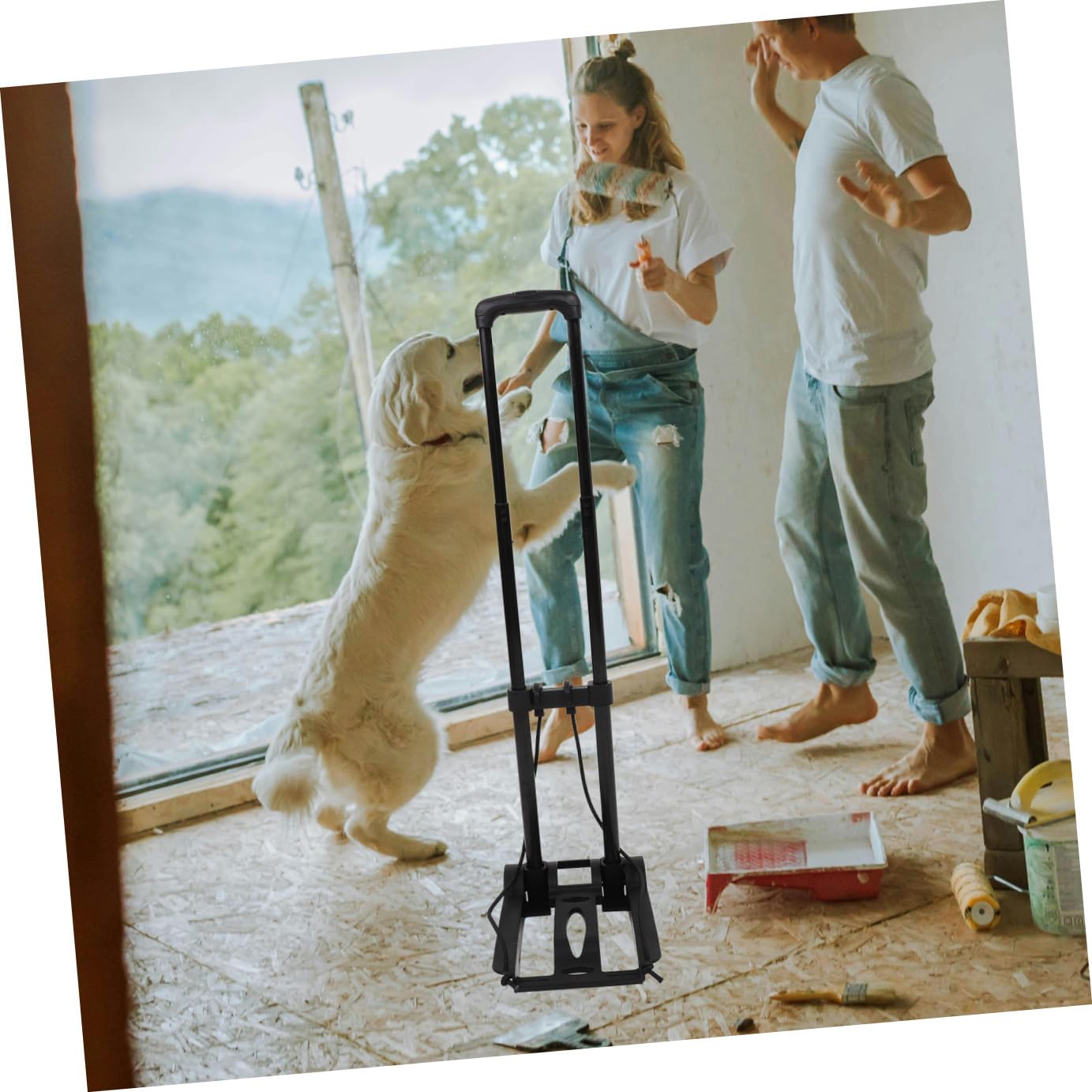 Beavorty Carrito de Equipaje Plegable y Ligero Ruedas Dobles, Estructura de Plástico PP Reforzado, Cuerda Ajustable, para Compras, Mudanzas y Viajes, Tamaño Compacto Portátil