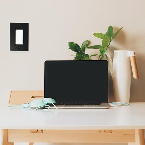 Miniatura 7 de Questech Décor - Cubierta para interruptor de luz basculante individual, placa de pared eléctrica de 1 banda, cubierta de receptáculo GFCI de tamaño
