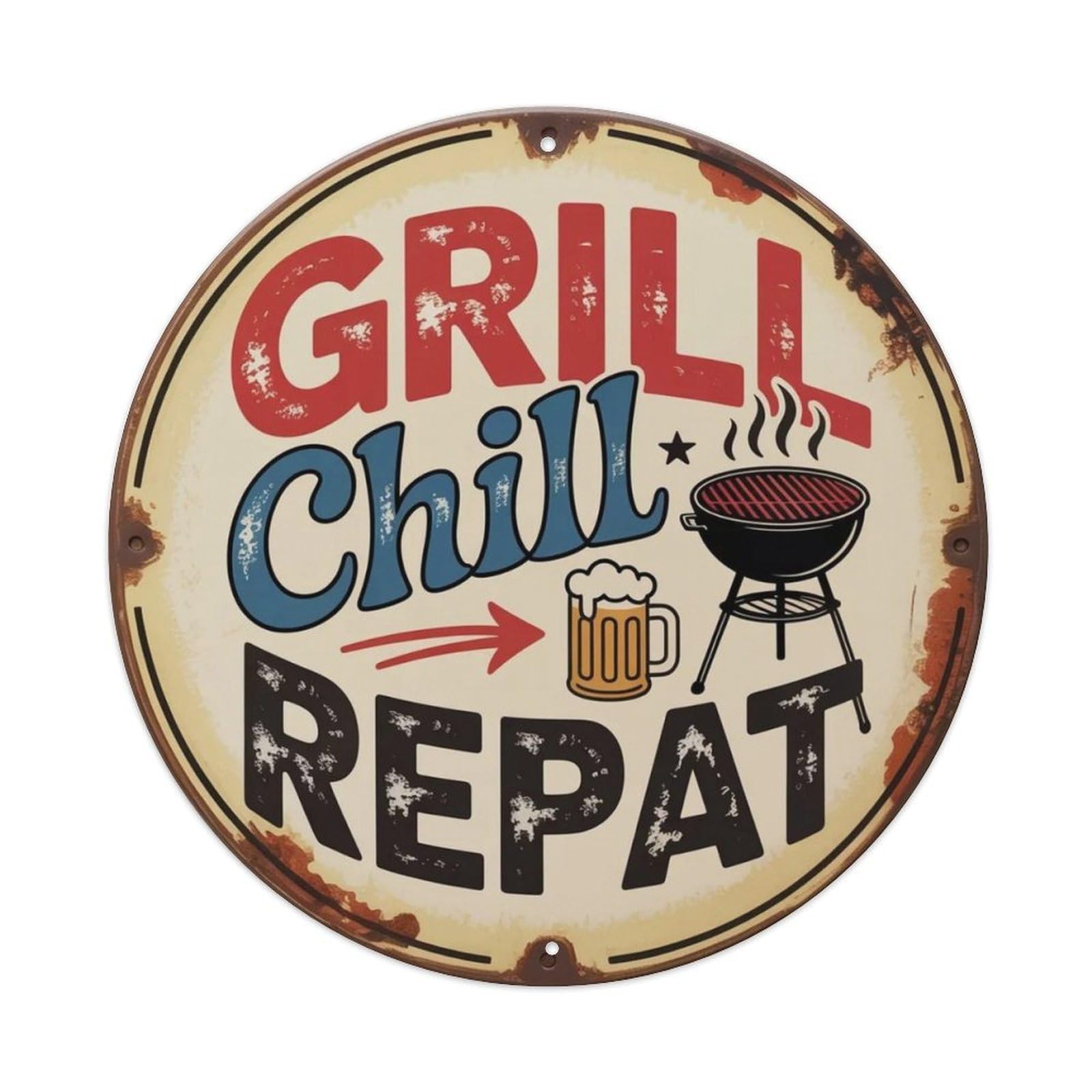 BBQ Grill Metal Tin Sign Plaque