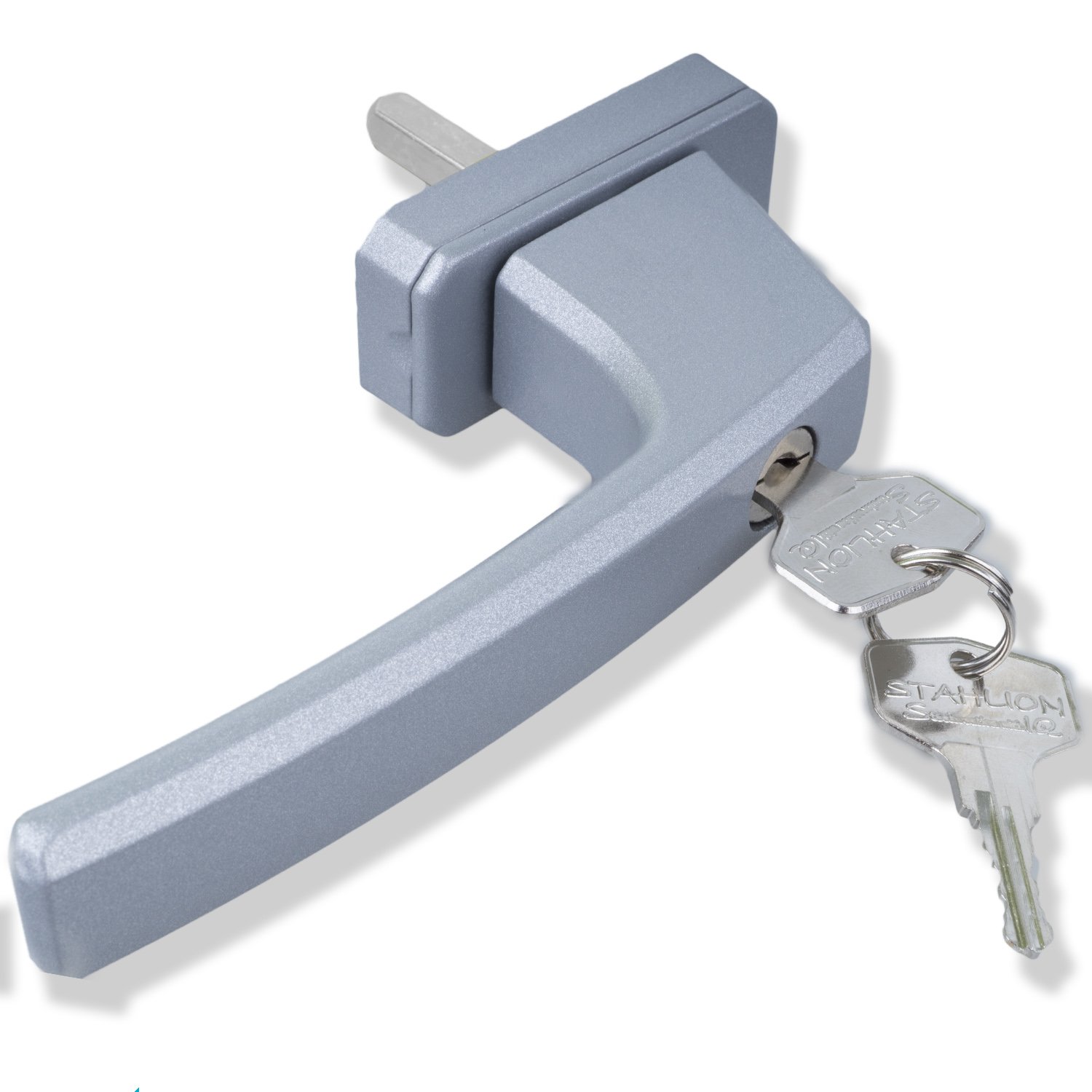 Stahlia Abschließbare Fenstergriffe Aluminium (10 Stück) Silber quadratisch Druckknöpfe Balkontürgriff Fenstersicherung Fensterbeschläge Fensterschloss