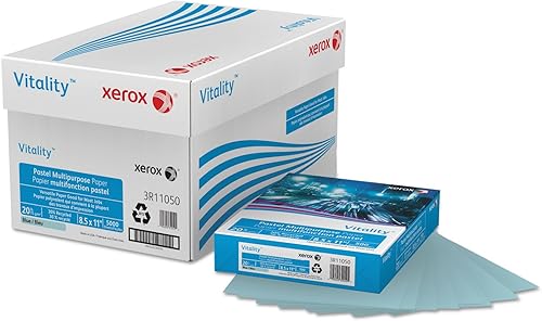 Xerox Papel de colores multiusos, 8 12" x 11", 20 Lb., Azul, Resma De 500 Hojas
