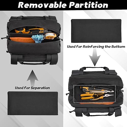 Miniatura 4 de MOZETO Bolsa de herramientas de 12 pulgadas, resistente al agua, pequeña bolsa de herramientas táctica, bolsas de herramientas con asa duradera para