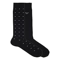 Emporio Armani CALZINI LUNGHI UOMO ALLOVER EAGLE NERO TU, Nero