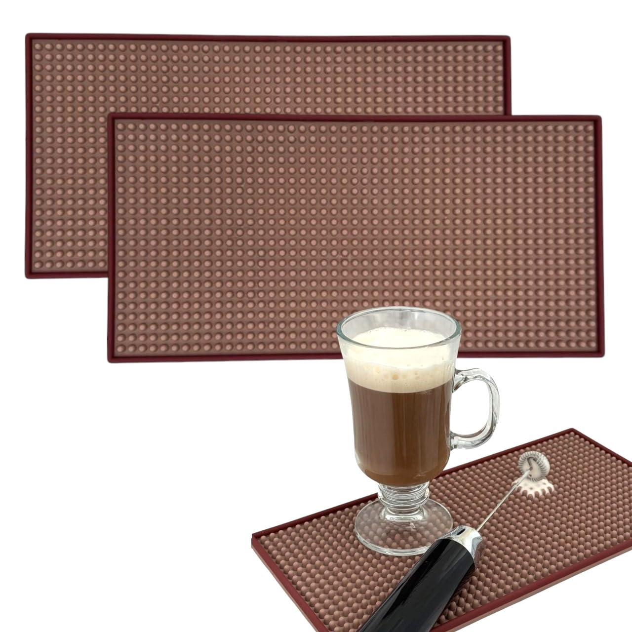 Tapis de bar en caoutchouc pour station de café et comptoir chic de cuisine 30x15cm