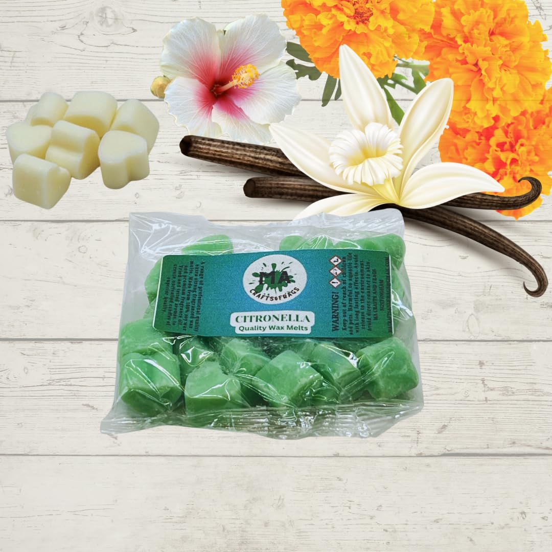 20 x Highly Scented Wax Melts Mini Hearts Handmade, Cruelty Free, Vegan Many fragrances (Citronella)