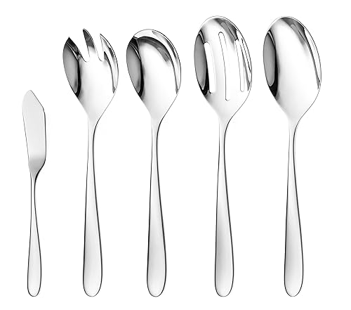 Serving Utensil Set – 18/10 Stainless Steel Serving Spoons, Salad
